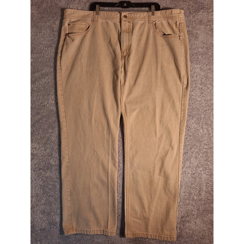 Ablanche New York Mens Tan Jeans Straight Leg Khaki 50x34 Plus Size Workwear